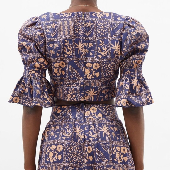 AGUA BY AGUA BENDITA Puff-Sleeve Floral-Print Linen Blouse (21) - Picture 6 of 11